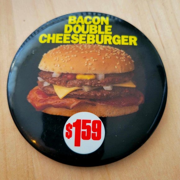 Other Vintage Mcdonalds Bacon Double Cheeseburger Pin Button Poshmark